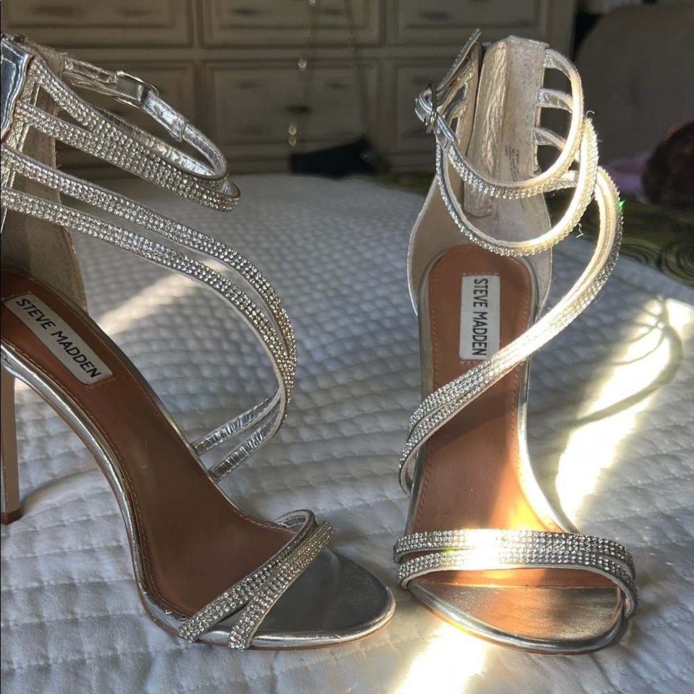 Steve Madden Metallic Strappy Heels